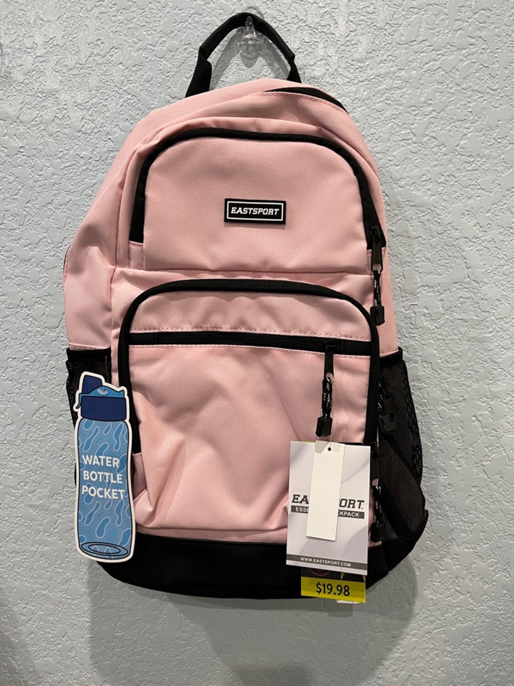 Eastsport Women's Pink Backpack with Water Bottle Pocket